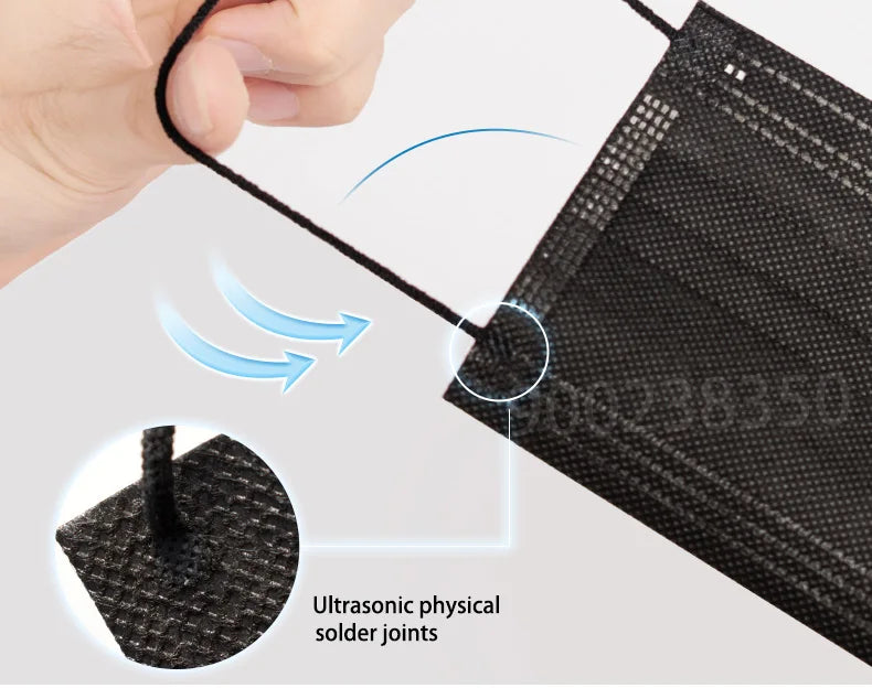 50-500Pcs Black Disposable Masks