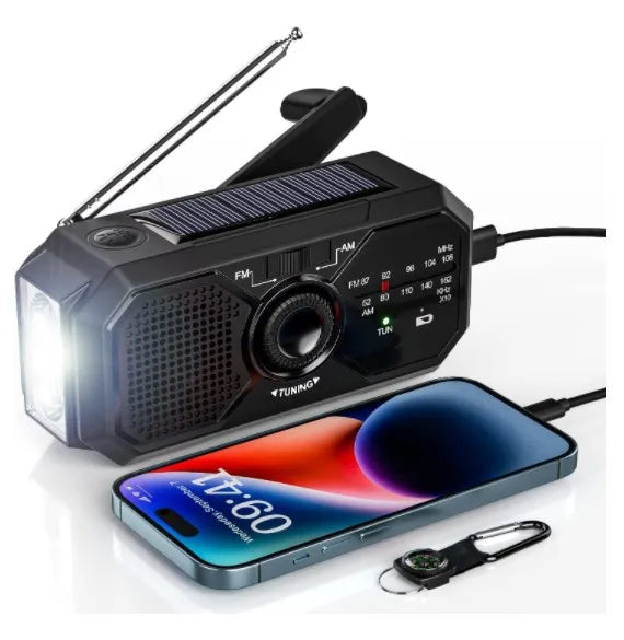 Portable Solar Radio, Emergency Kits first Aid Radio with Crank, Dynamo AM/FM Radio,Blackout Power station,USB Phone Charger