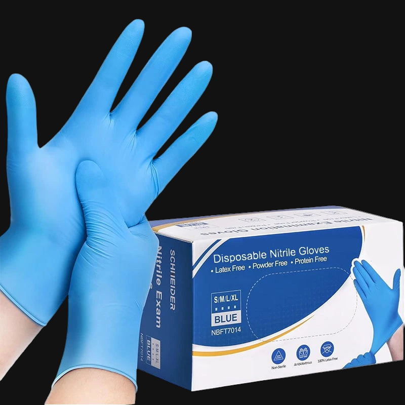 10-100PCS Blue Nitrile Disposable Gloves Latex Free - Bushman Outpost