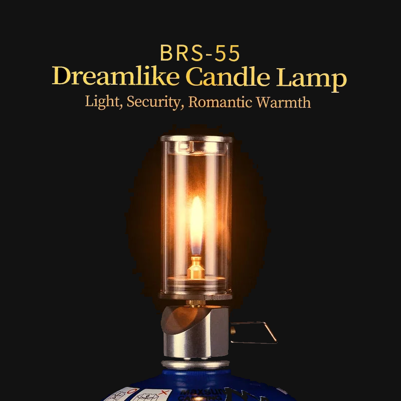 BRS-55 Dreamlike Candlelight Lamp Windproof Candle Light Gas Burner Stove Outdoor Camping Lights Tent Lighting Equipment