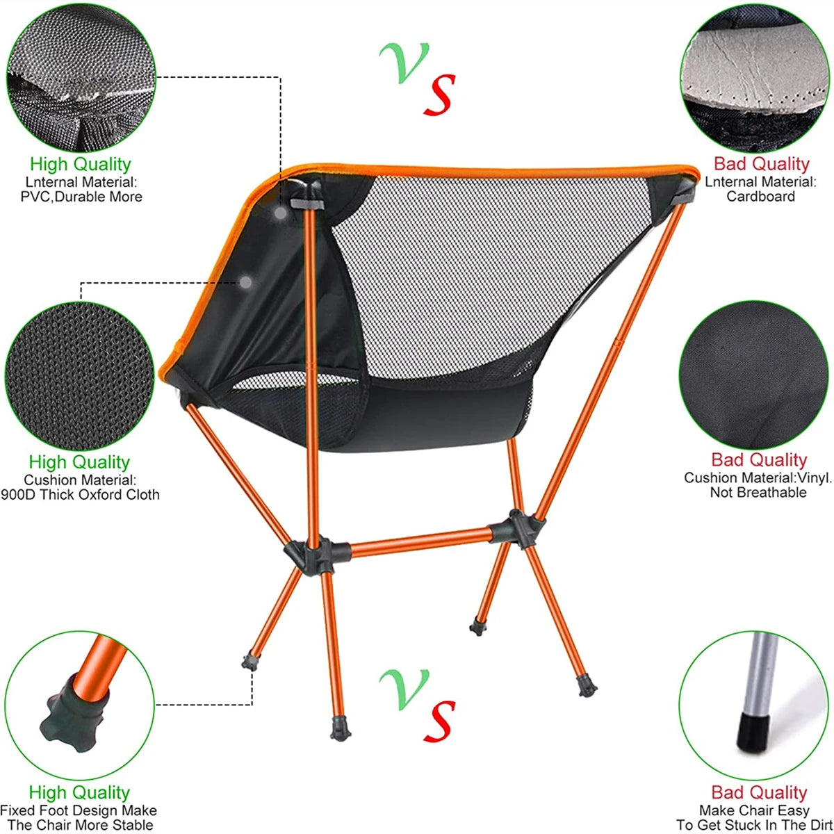 1 or 2-Pcs Ultralight Camping Chair