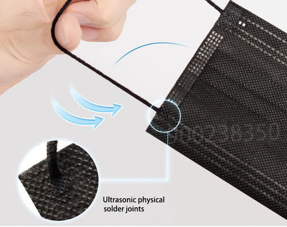 50-500Pcs Black Disposable Masks