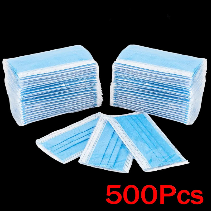 10-500pcs Disposable Adults Face Masks