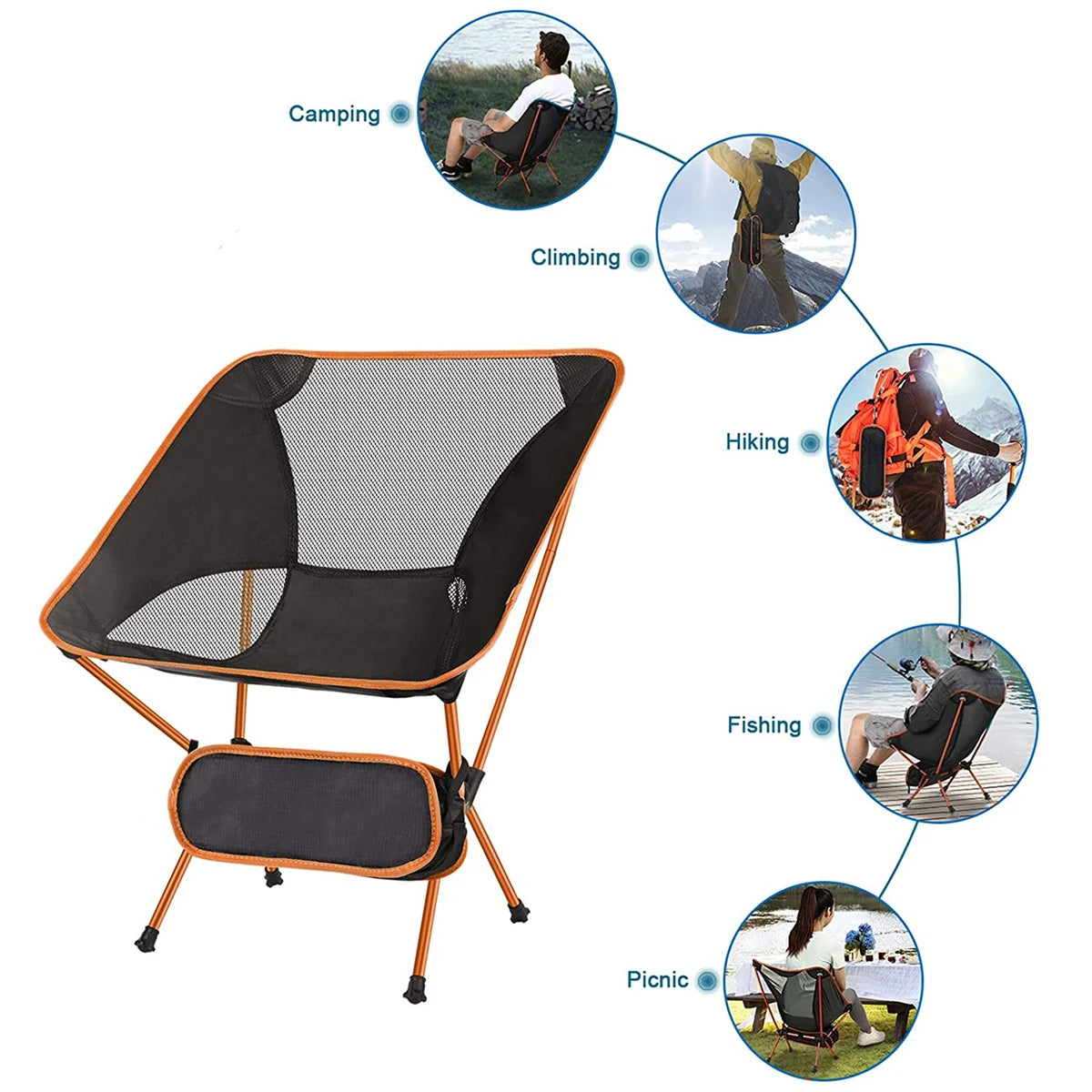 1 or 2-Pcs Ultralight Camping Chair