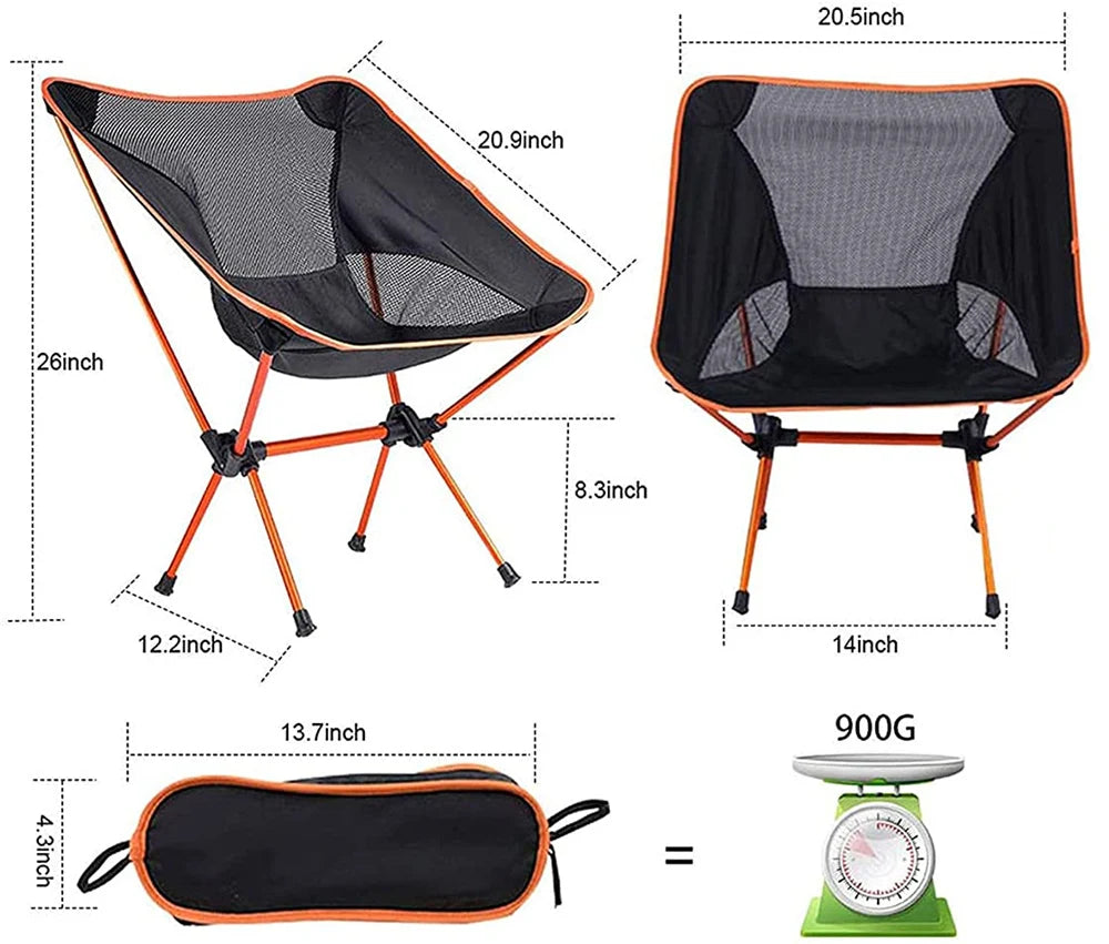 1 or 2-Pcs Ultralight Camping Chair