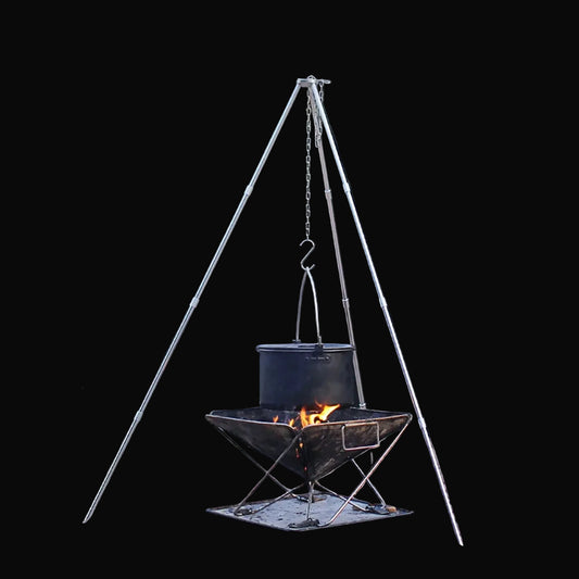 Camping Campfire Tripod for Hanging Pot Outdoor Cookware Picnic Cooking Pot Grill Rack Barbecue Support Aluminum Alloy Tripod