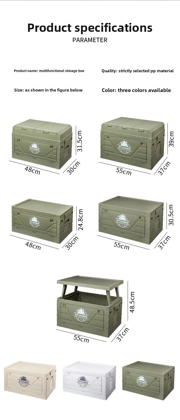 Outdoor Camping Folding Storage Box Table