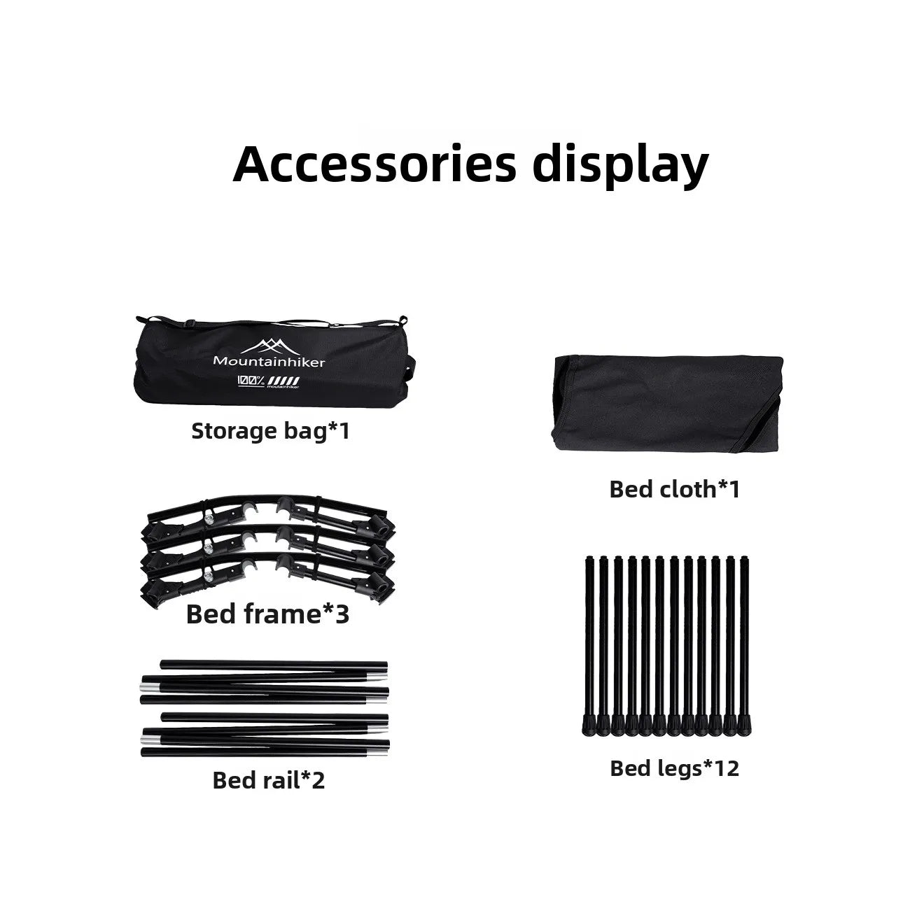Foldable Camping Bed with A Load Capacity of 150 Kg