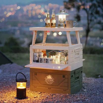 Outdoor Camping Folding Storage Box Table