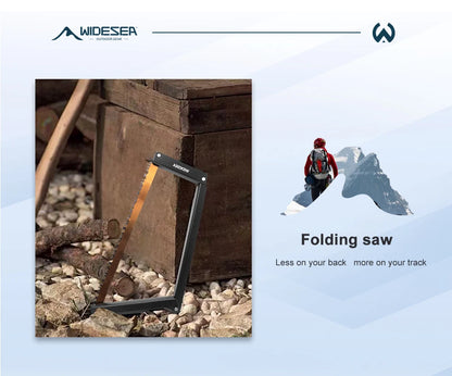 Widesea Folding Hand Saw - Manganese Steel Blade Aluminum Alloy Frame Portable Camping Saw for Tree Pruning Wood Cutting Outdoor