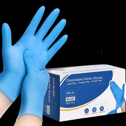10-100PCS Blue Nitrile Disposable Gloves Latex Free