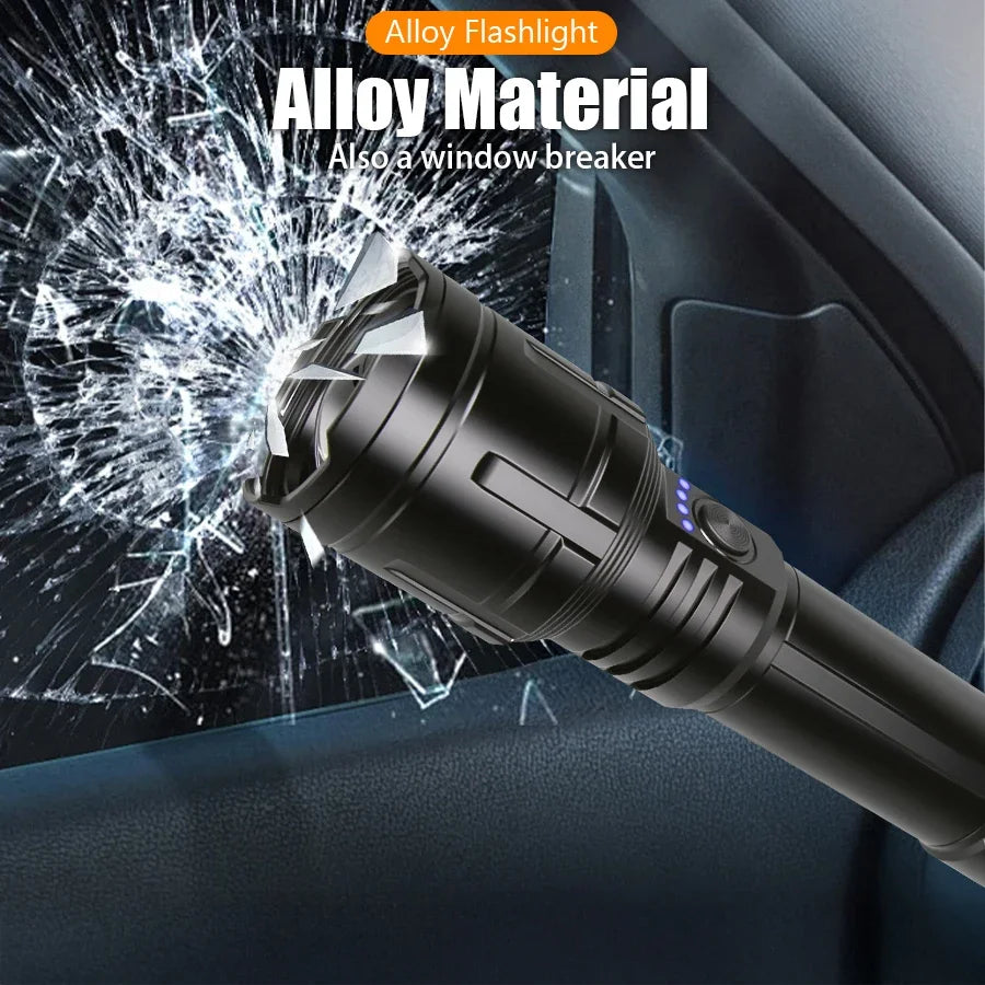 Ultra Powerful Flashlight Concentrating Ignition Flashlight Waterproof Military Tactical Lamp Outdoor Camping Adventure Torch