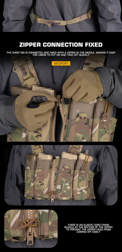 Lightweight MOLLE with Mag Pouch H-Style Strap SF Vest Chest Rigs