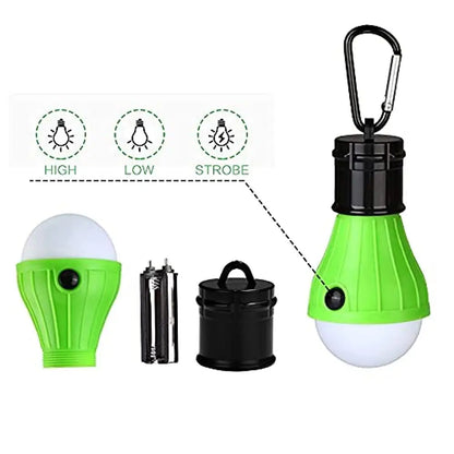 1pc Tent Hanging Lamp 3Modes LED Bulb Carabiner Portable Lantern Outdoor SOS Camping Lamp Emergency Lighting Travel Lamp Battery