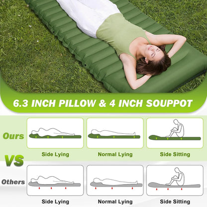 Extra Thick 4 Inch Camping Sleeping Pad Self-Inflating