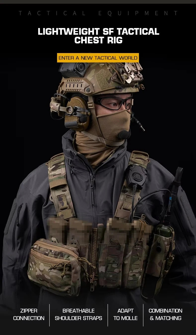 Lightweight MOLLE with Mag Pouch H-Style Strap SF Vest Chest Rigs