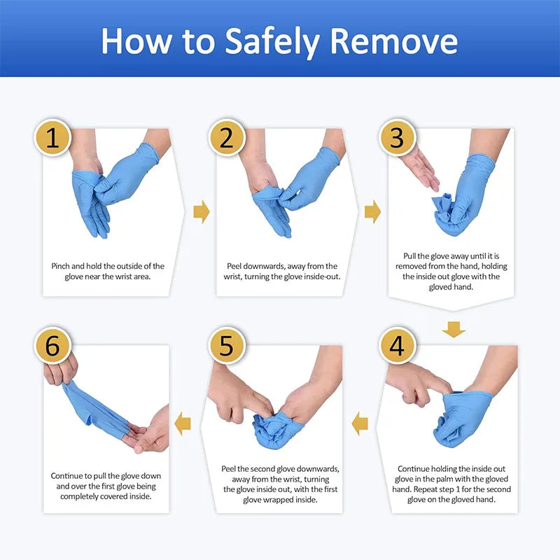 10-100PCS Blue Nitrile Disposable Gloves Latex Free