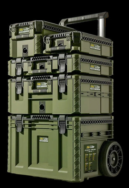 Stacked Waterproof Storage Box Trolley Case Set