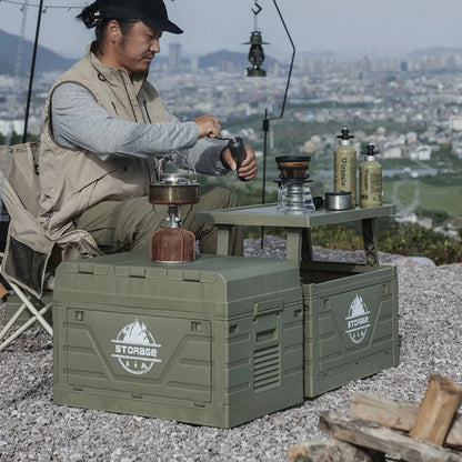 Outdoor Camping Folding Storage Box Table