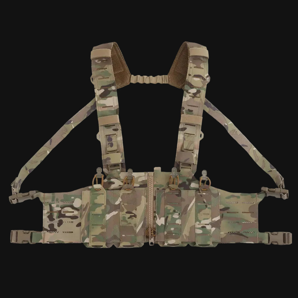 Lightweight MOLLE with Mag Pouch H-Style Strap SF Vest Chest Rigs