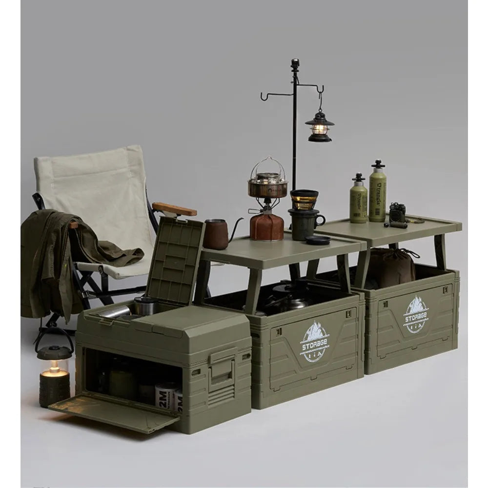 Outdoor Camping Folding Storage Box Table