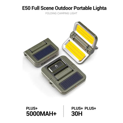 Solar Camping Lantern 15W LED Rechargeable Flashlight Magnetic Floodlight Portable Tent Lamp for Fishing Outdoor Light