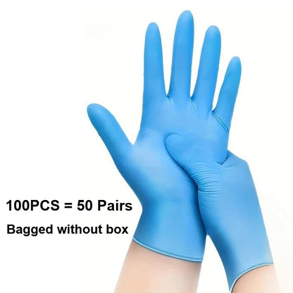 10-100PCS Blue Nitrile Disposable Gloves Latex Free