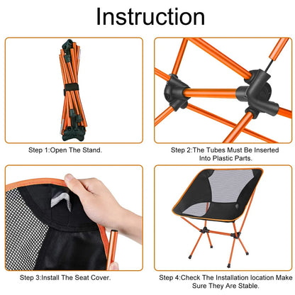 1 or 2-Pcs Ultralight Camping Chair