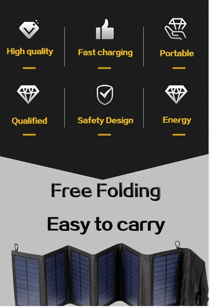 Foldable Solar Panel 6-fold 800W 20w/h  Portable Solar Panels Charger USB 5V DC Full Time Power Solar Panel Mobile Power Supply