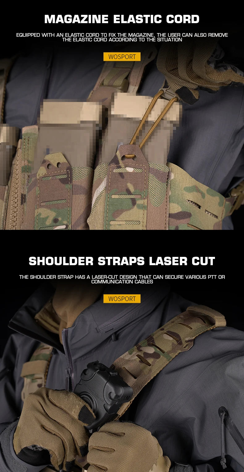 Lightweight MOLLE with Mag Pouch H-Style Strap SF Vest Chest Rigs