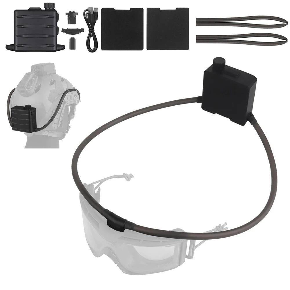Tactical Goggles Defogger Defogging Fan Anti-fog Kit for Airsoft
