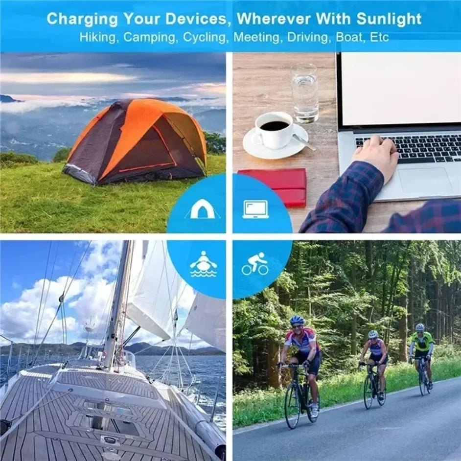 Foldable Solar Panel 6-fold 800W 20w/h  Portable Solar Panels Charger USB 5V DC Full Time Power Solar Panel Mobile Power Supply