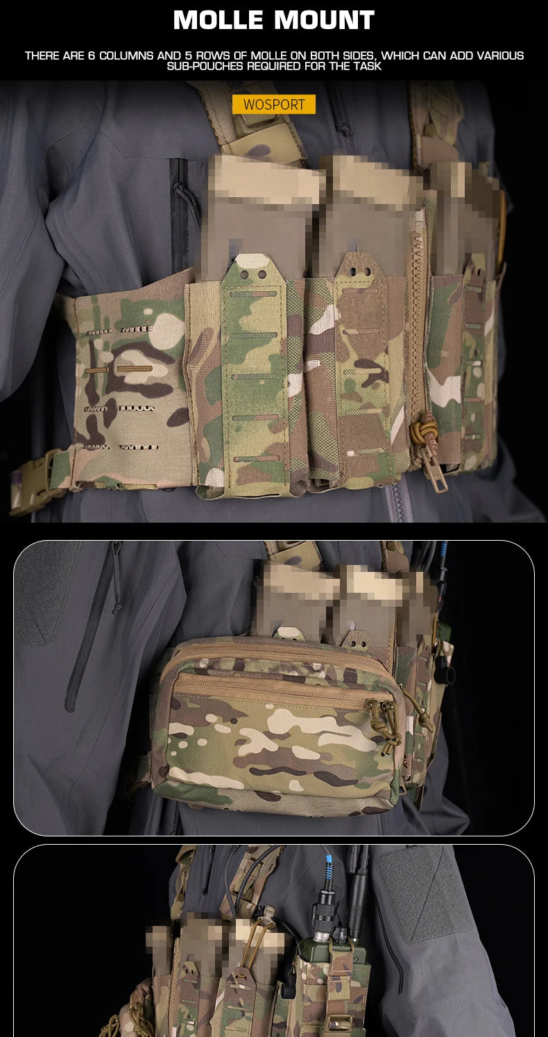 Lightweight MOLLE with Mag Pouch H-Style Strap SF Vest Chest Rigs