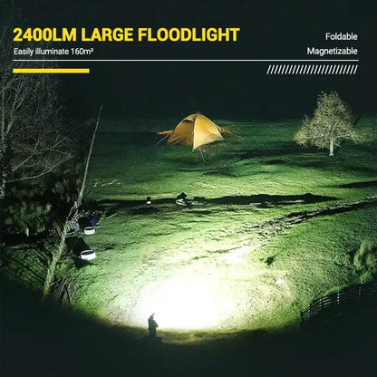 Solar Camping Lantern 15W LED Rechargeable Flashlight Magnetic Floodlight Portable Tent Lamp for Fishing Outdoor Light