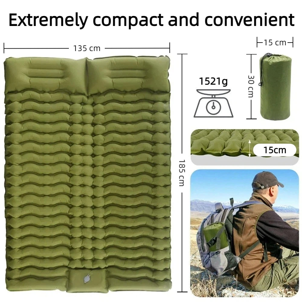 Ultra-Light Inflatable double Sleeping Pad with Built-In Foot Pump