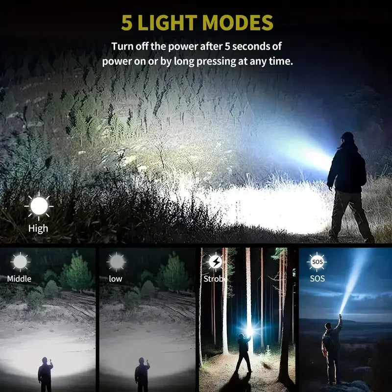 Ultra Powerful Flashlight Concentrating Ignition Flashlight Waterproof Military Tactical Lamp Outdoor Camping Adventure Torch