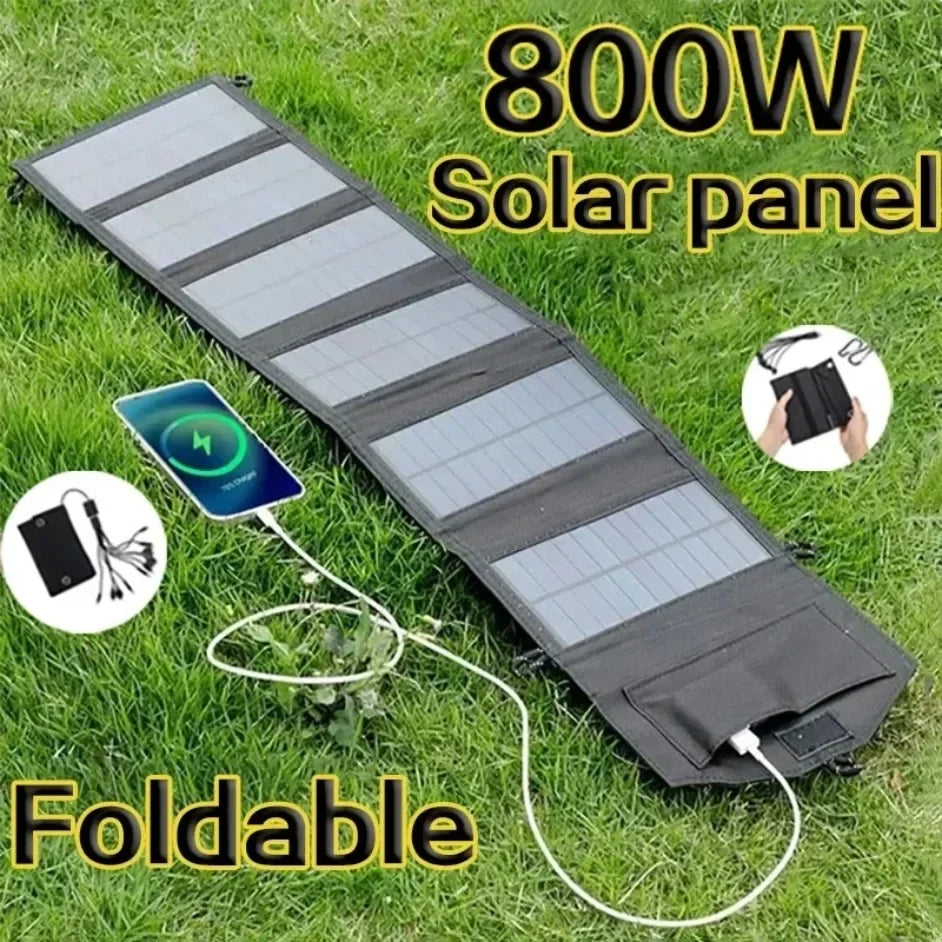 Foldable Solar Panel 6-fold 800W 20w/h  Portable Solar Panels Charger USB 5V DC Full Time Power Solar Panel Mobile Power Supply