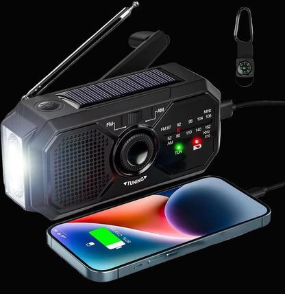 Portable Solar Radio, Emergency Kits first Aid Radio with Crank, Dynamo AM/FM Radio,Blackout  Power station,USB Phone Charger