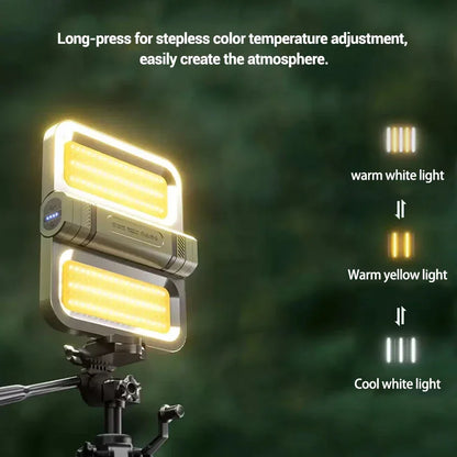 Solar Camping Lantern 15W LED Rechargeable Flashlight Magnetic Floodlight Portable Tent Lamp for Fishing Outdoor Light