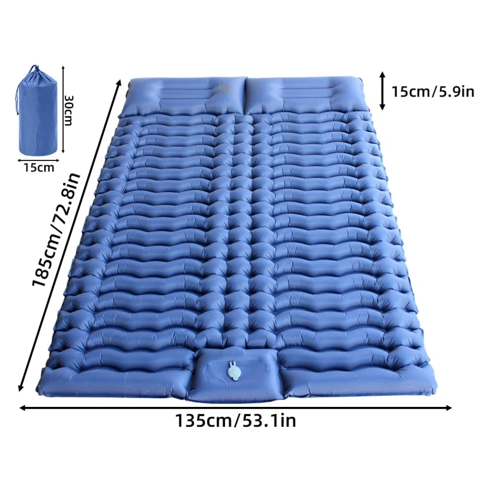 Ultra-Light Inflatable double Sleeping Pad with Built-In Foot Pump