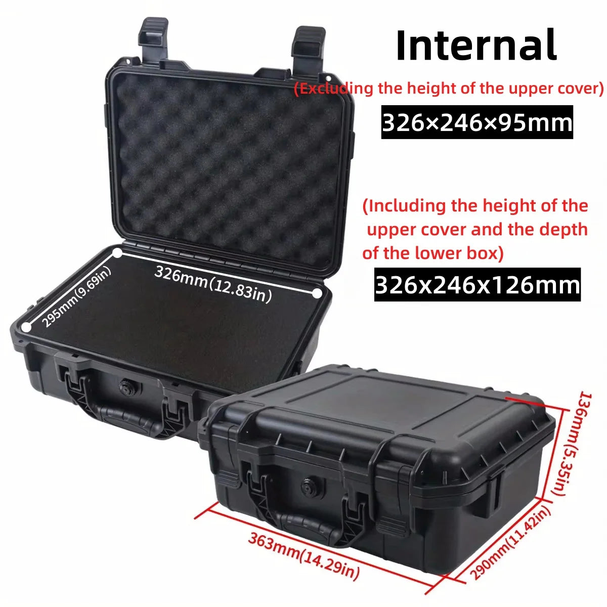 Waterproof Hard Carry Case With Pre-cut Sponge Storage