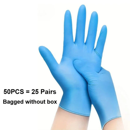10-100PCS Blue Nitrile Disposable Gloves Latex Free