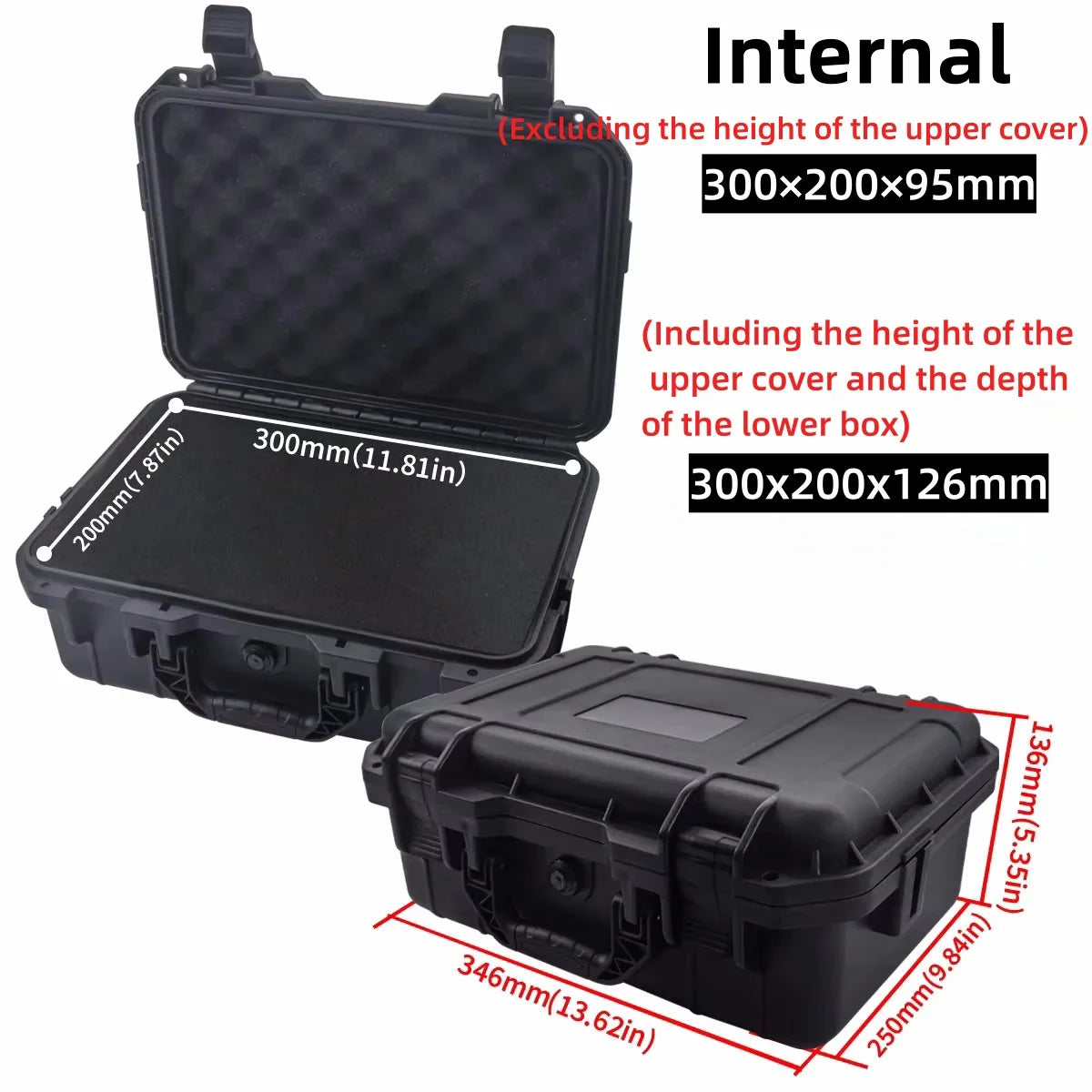 Waterproof Hard Carry Case With Pre-cut Sponge Storage