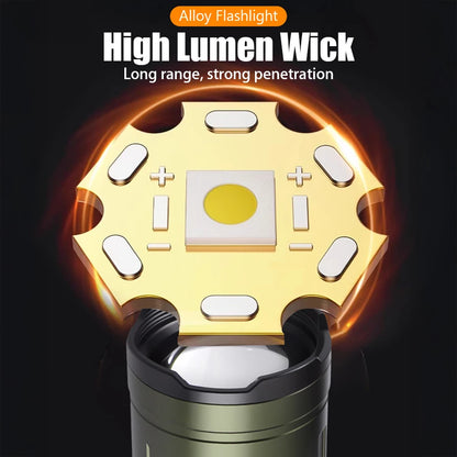 Ultra Powerful Flashlight Concentrating Ignition Flashlight Waterproof Military Tactical Lamp Outdoor Camping Adventure Torch