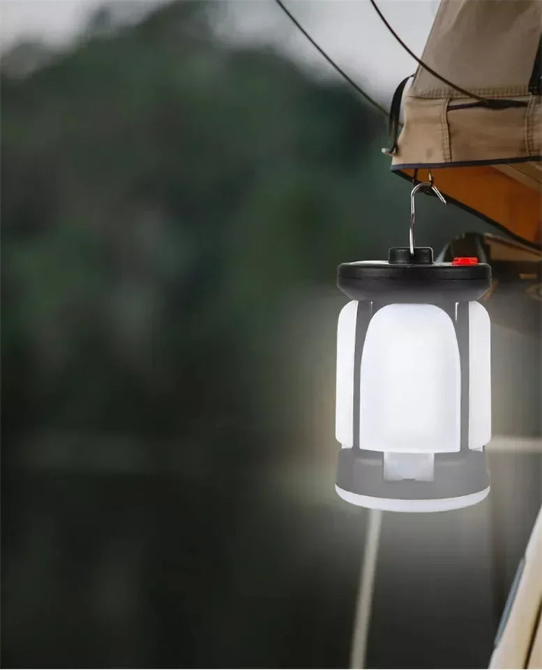 Solar Camping Lantern 15W LED Rechargeable Flashlight Magnetic Floodlight Portable Tent Lamp for Fishing Outdoor Light