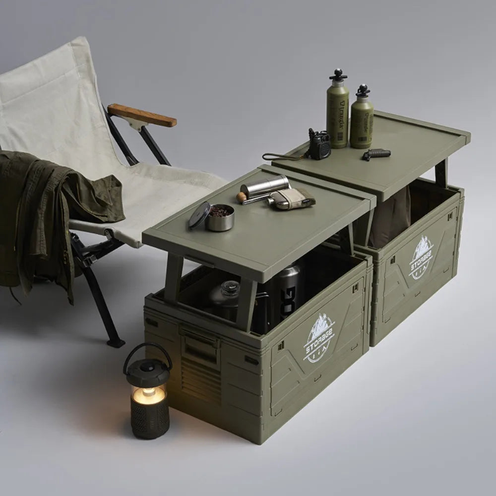 Outdoor Camping Folding Storage Box Table