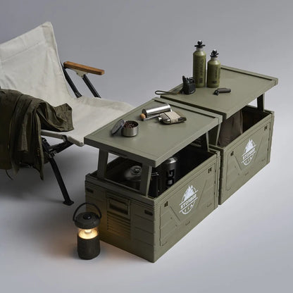 Outdoor Camping Folding Storage Box Table