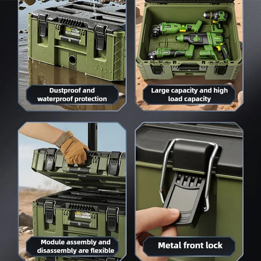 Stacked Waterproof Storage Box Trolley Case Set - Bushman Outpost