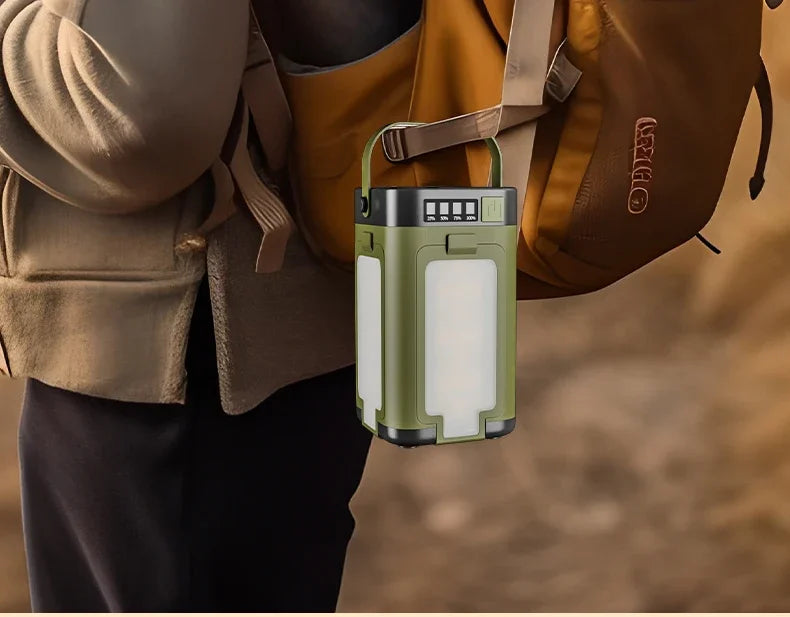Solar Camping Lantern 15W LED Rechargeable Flashlight Magnetic Floodlight Portable Tent Lamp for Fishing Outdoor Light