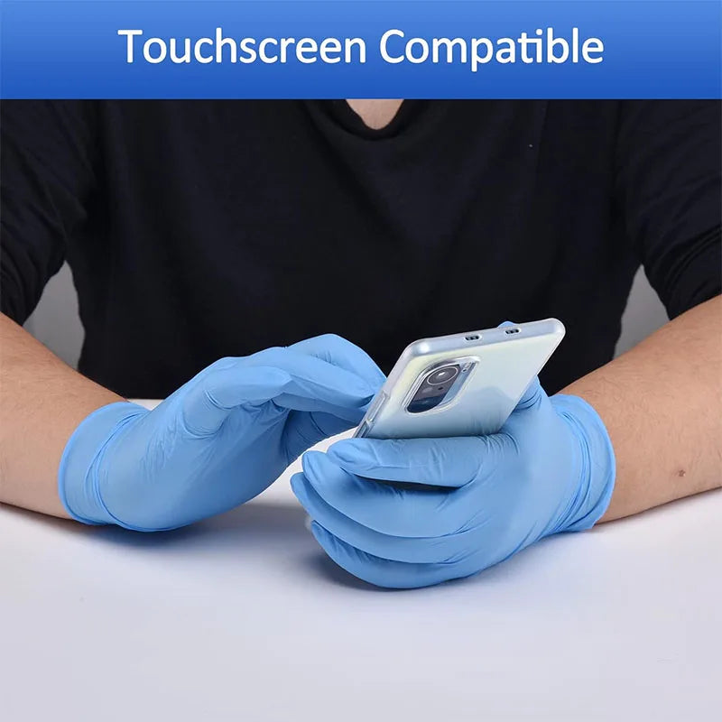 10-100PCS Blue Nitrile Disposable Gloves Latex Free